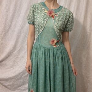 Up Cycled floral dress Adult XS/S Girl 14